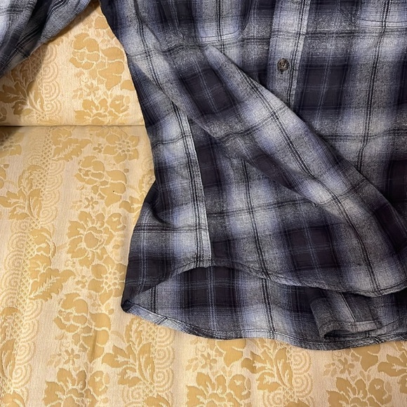 Unisex Outdoor Life Blue/Gray Flannel Long Sleeve Button down shirt - Picture 2 of 7